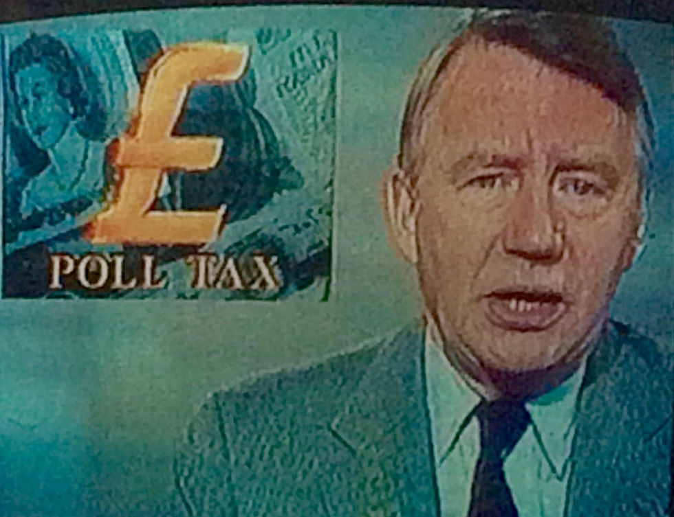 Over the shoulder newsgraphic