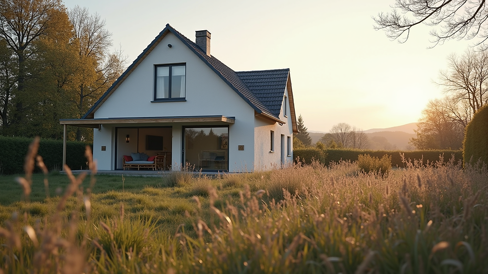 Vue rapprochée d’une extension de maison avec isolation en cours