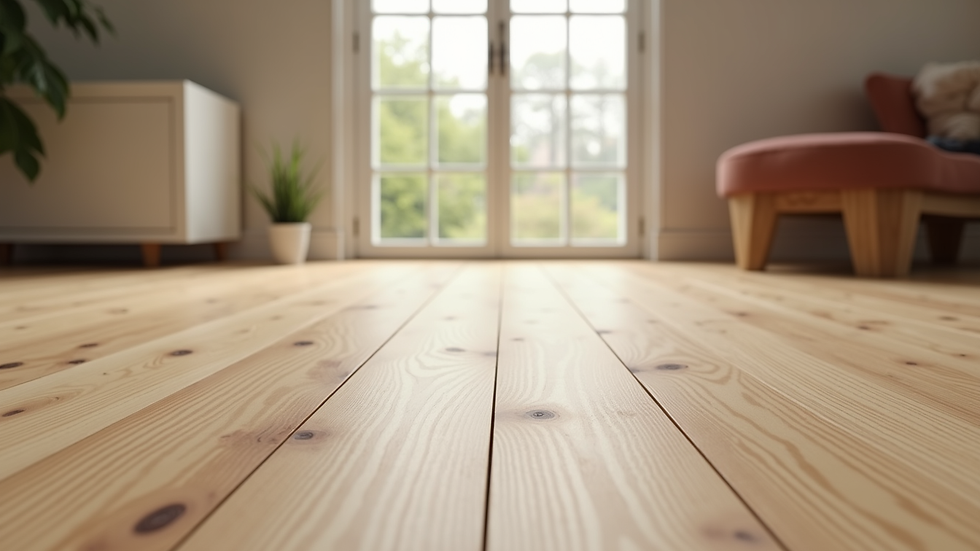 Vue rapprochée d’un échantillon de parquet en bois clair