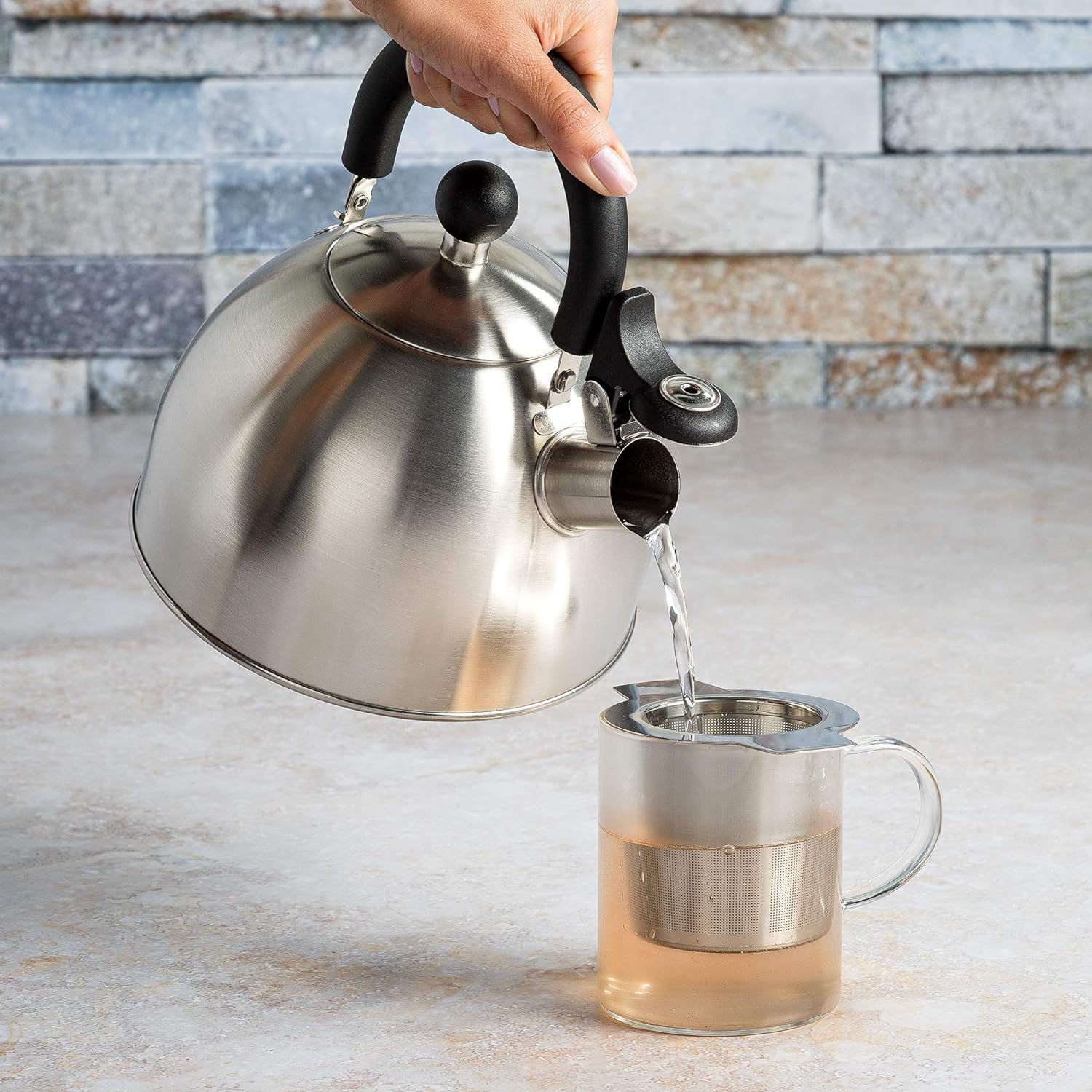 Coffee kettle with easy-pour flip-up spout