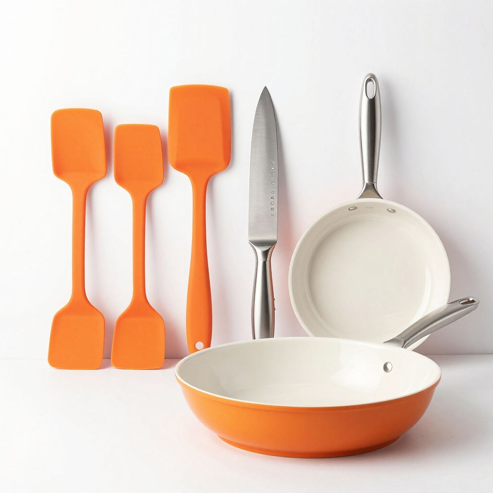 Orange home organization products for the kitchen