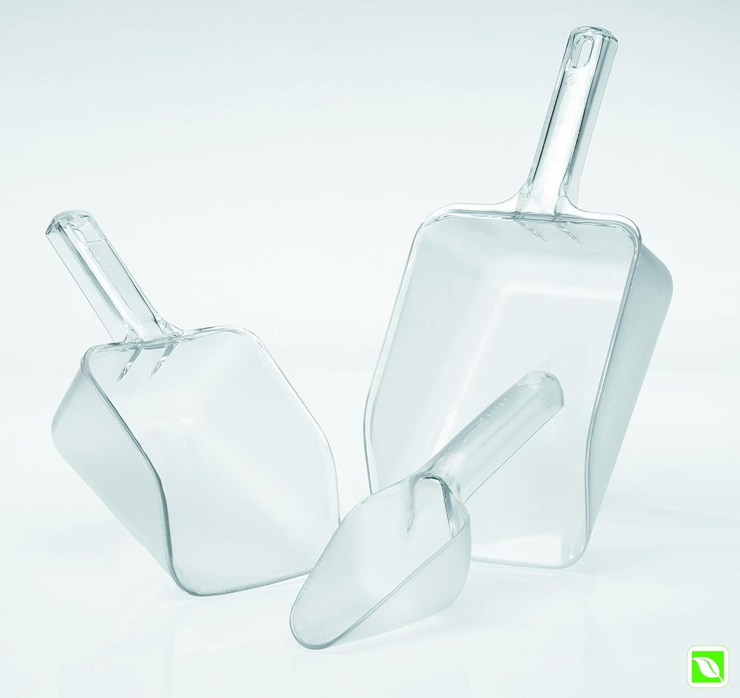 Polycarbonate ice scoop for home and commercial kitchens