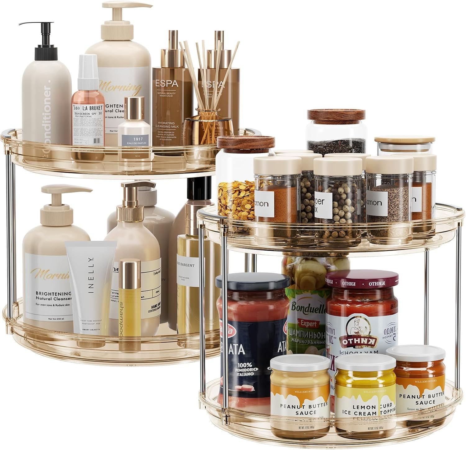 360-degree rotating spice rack for kitchen cabinet