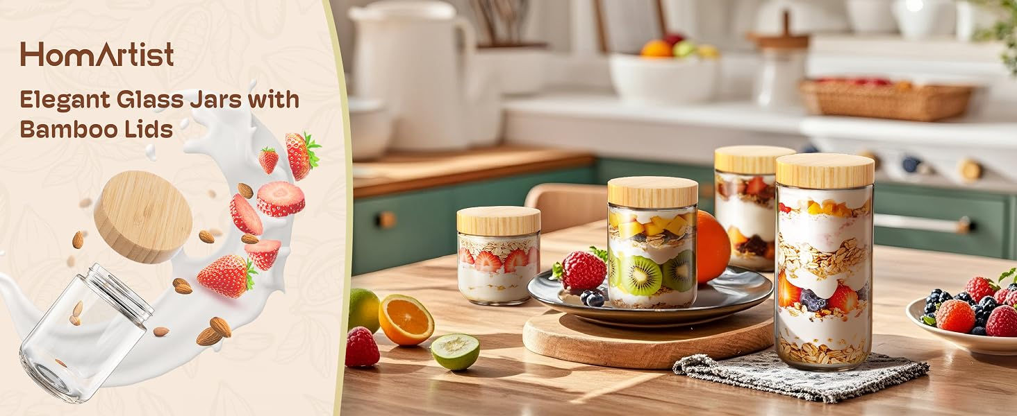 glass overnight oats containers for meal prep