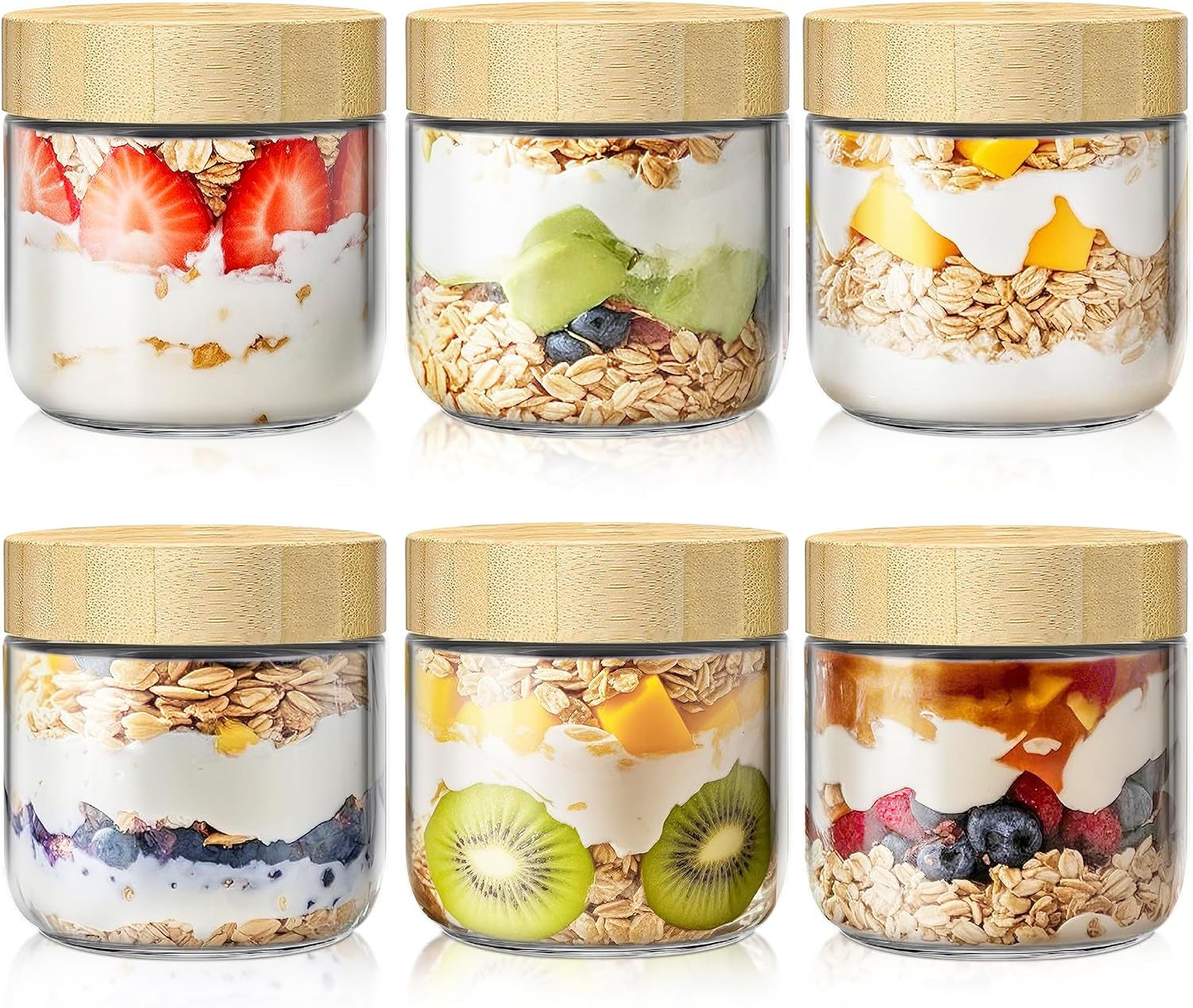 glass jars for yogurt and chia pudding