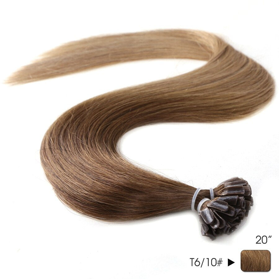 Miniatura: Straight Ombre Keratin Human Fusion Hair Remy Nail U Tip Extension 20"  50g-150g