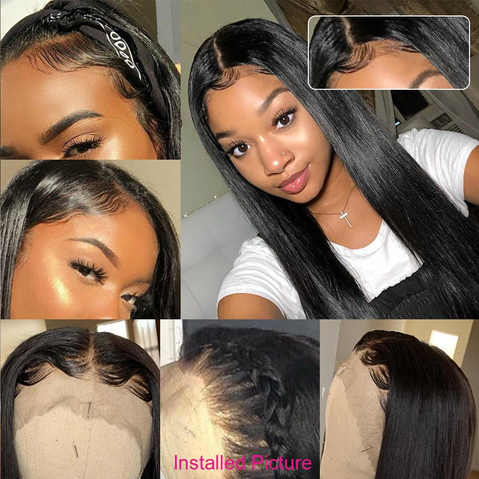 Thumbnail: Brazilian Straight Hair 13x6 Lace Frontal W/Baby Hair Natural Color
