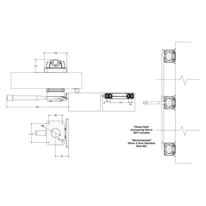 6250 3-Point Fastener 142-150mm — LH