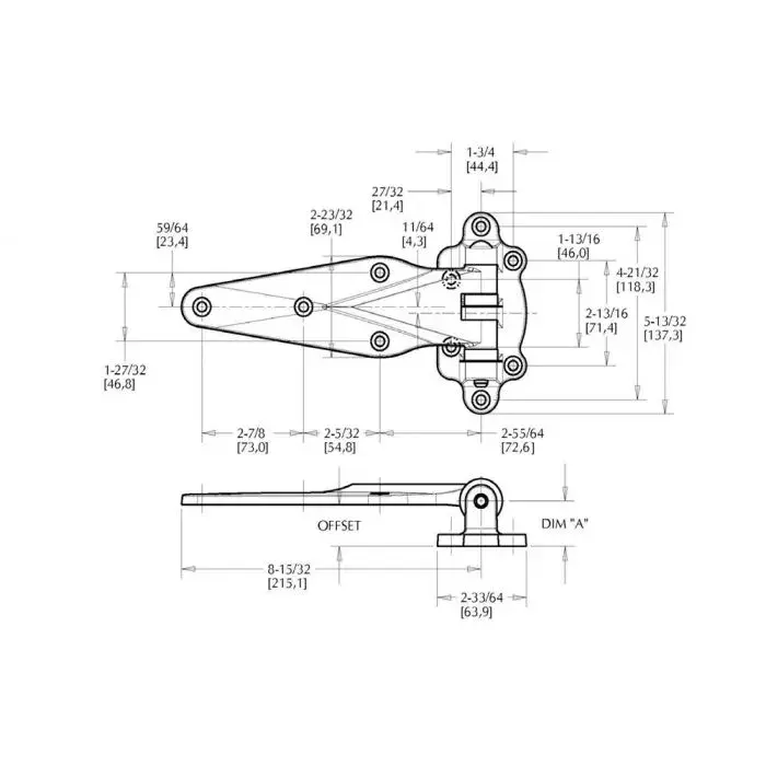 Kason Forged Brass Hinge — 15.9mm Offset