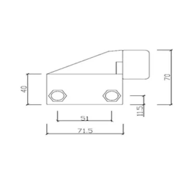 A220 Offset Adjustable Track Stop — White, LH