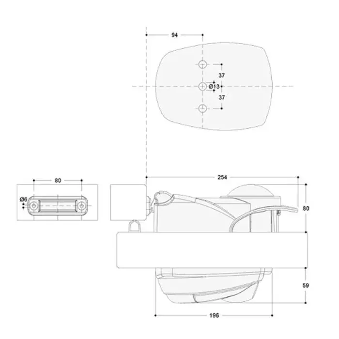 5325 Internal & External Fastener with Lock, Door thickness of 61mm – 80mm