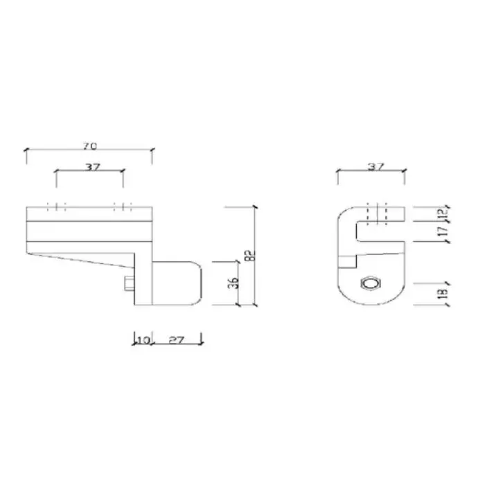 A225 Adjustable Track Stop — Grey, LH