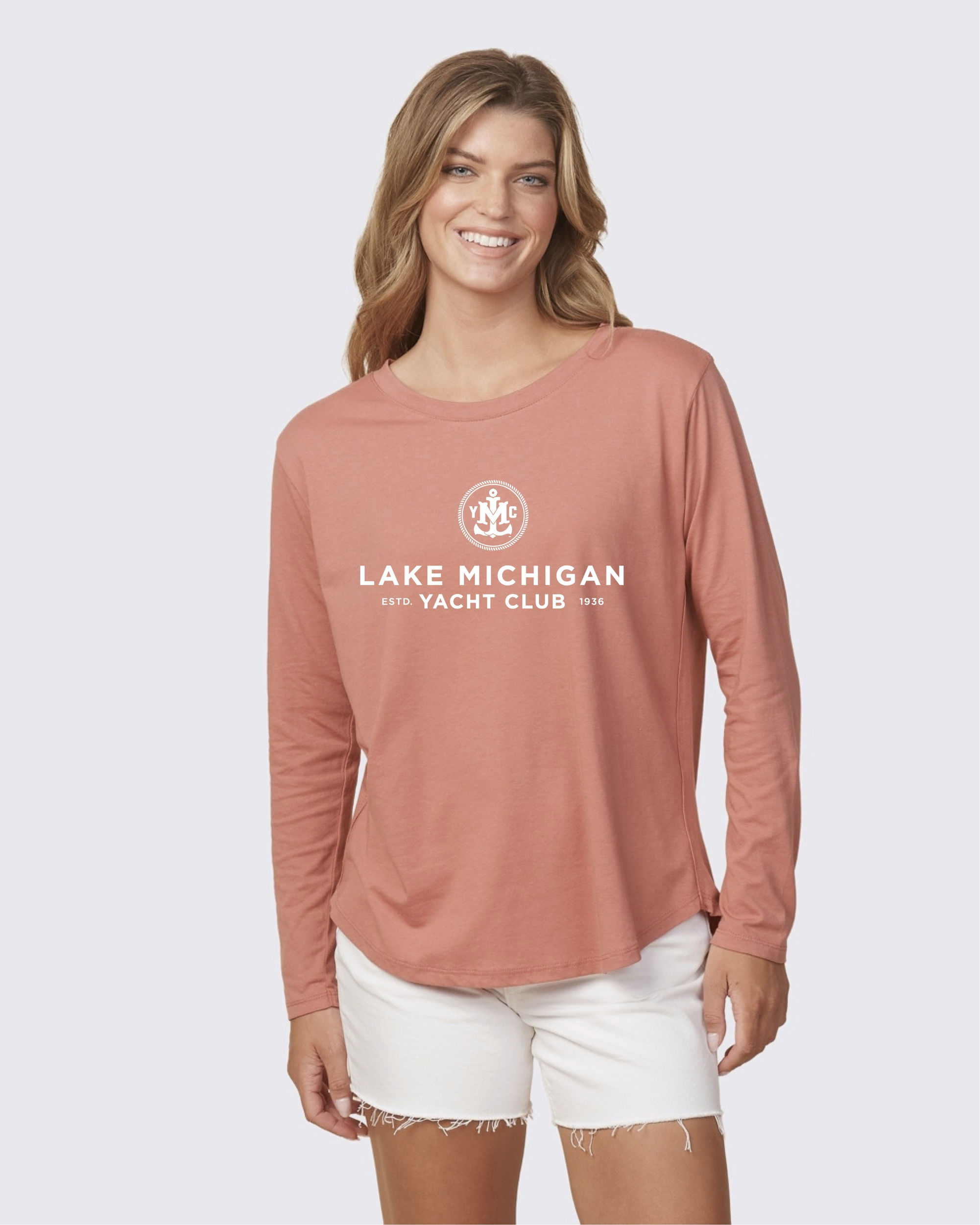 Enza Ladies Essential High-Low Long Sleeve Tee