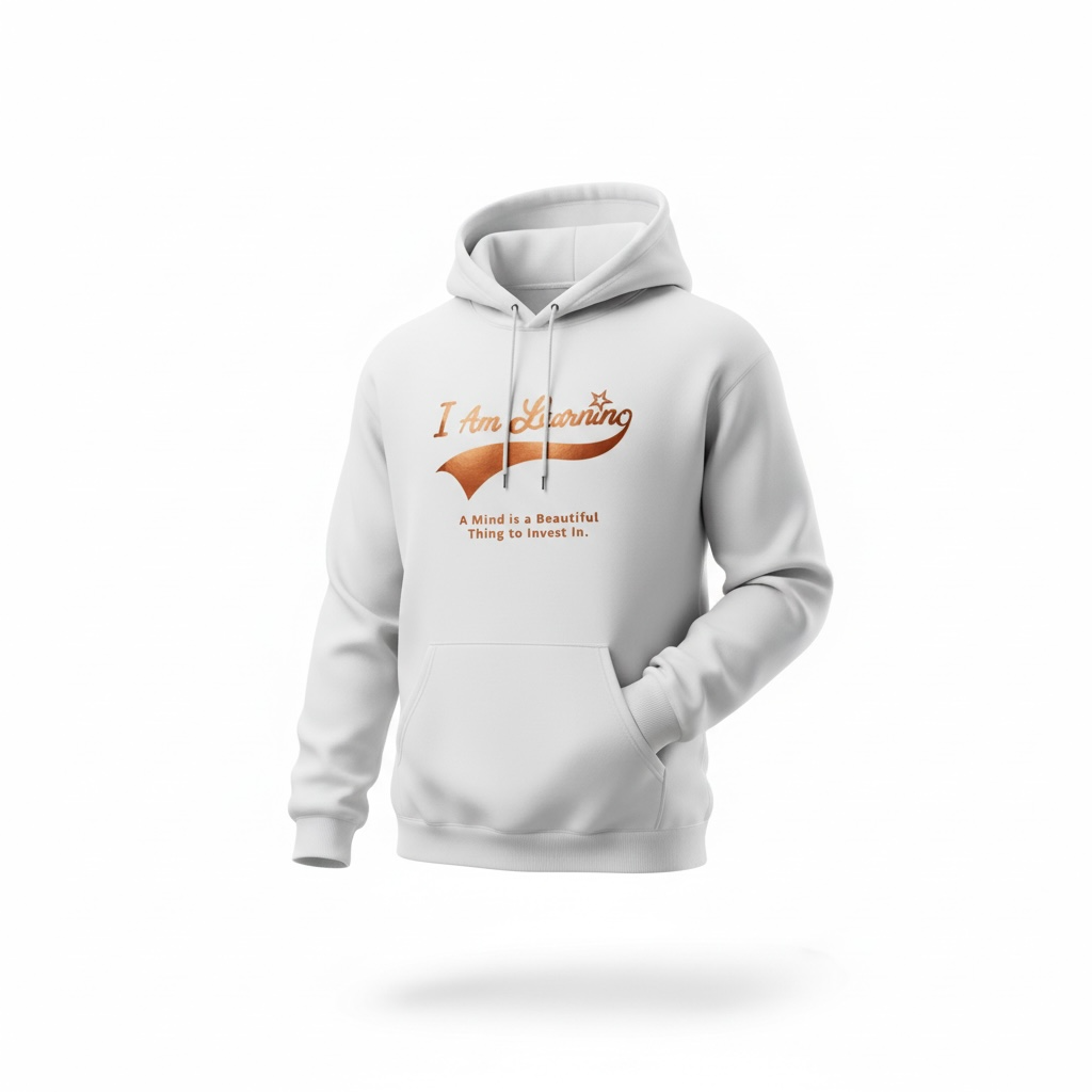 I Am Learning Hoodie Rose Gold Lettering