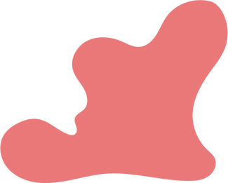 Rounded pink shape, as if it were a slime shape that was thrown.