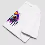 Miniature : T-shirt monstre araignée Halloween unisexe. Haut unisexe plié pour montrer la qualité du tissu blanc conçu avec un coton bio.