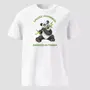 Miniature : T-shirt-panda en coton bio blanc. Un haut unisexe non porté pour voir les détails incroyable de ce design engagé et décalé.