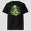 Miniature : T-shirt leprechaun sloth St-Patrick noir. Modèle unisexe en coton bio non porté. Style typique et élégant pour le 17 mars.