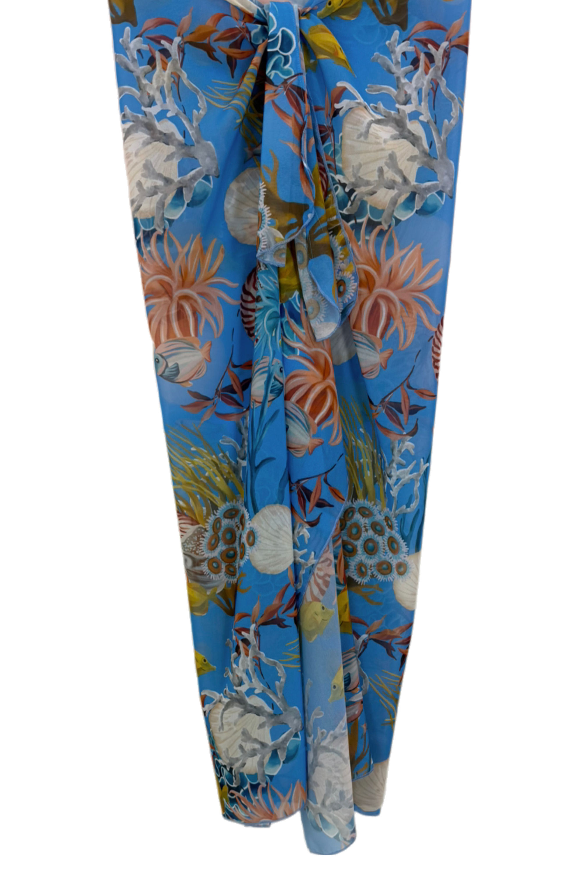 Kuny - Tie Wrap Coverup - Turquoise Aran 25020381