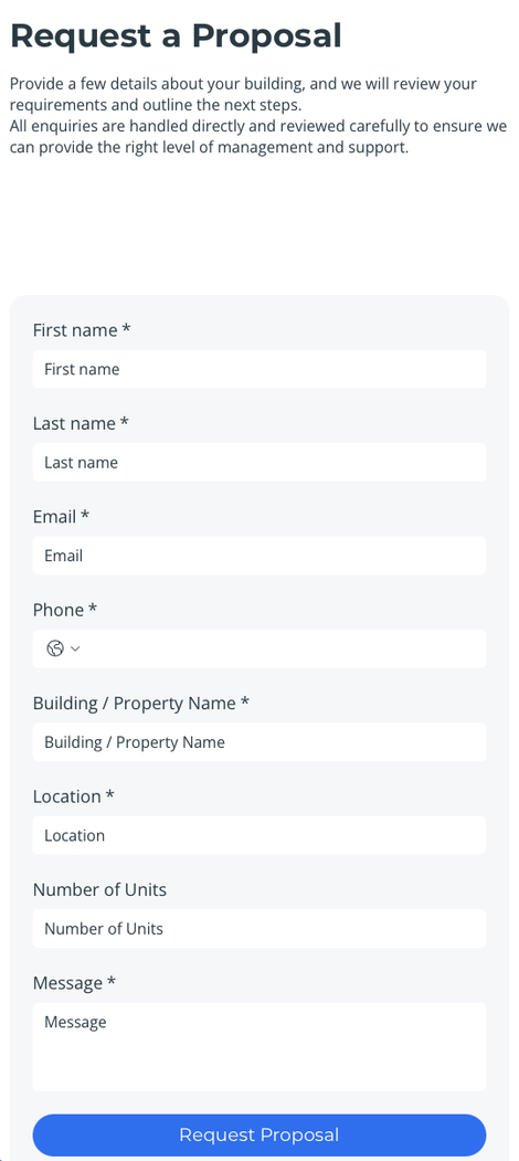 User-friendly property management website navigation created for freeholders, RMCs, and landlords
