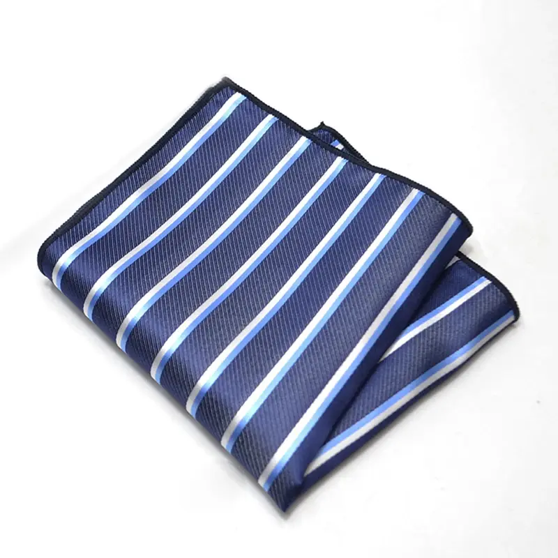 Miniatura: 25cm Mens Classic Pocket Square Towel Polyester Paisley Striped Handkerchief