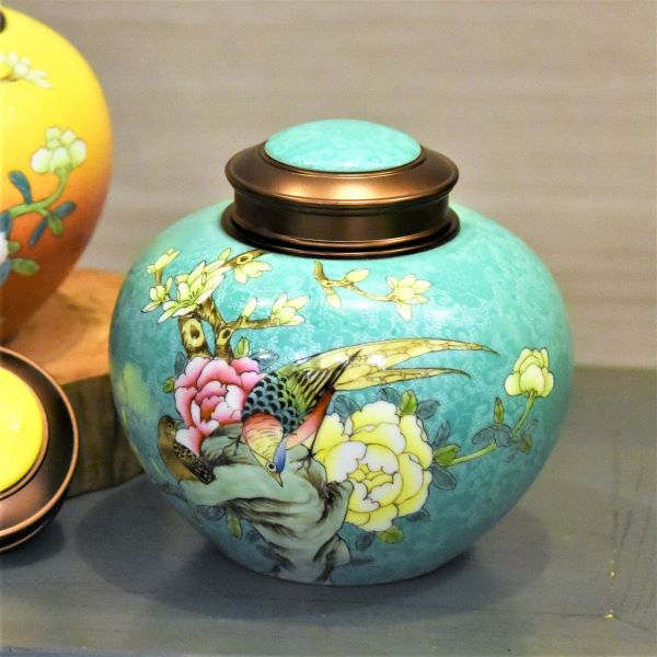 Thumbnail: Blossoms and Birds Bone China Tea Caddy