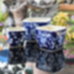 Thumbnail: Square Blue Ground Lotus Planters