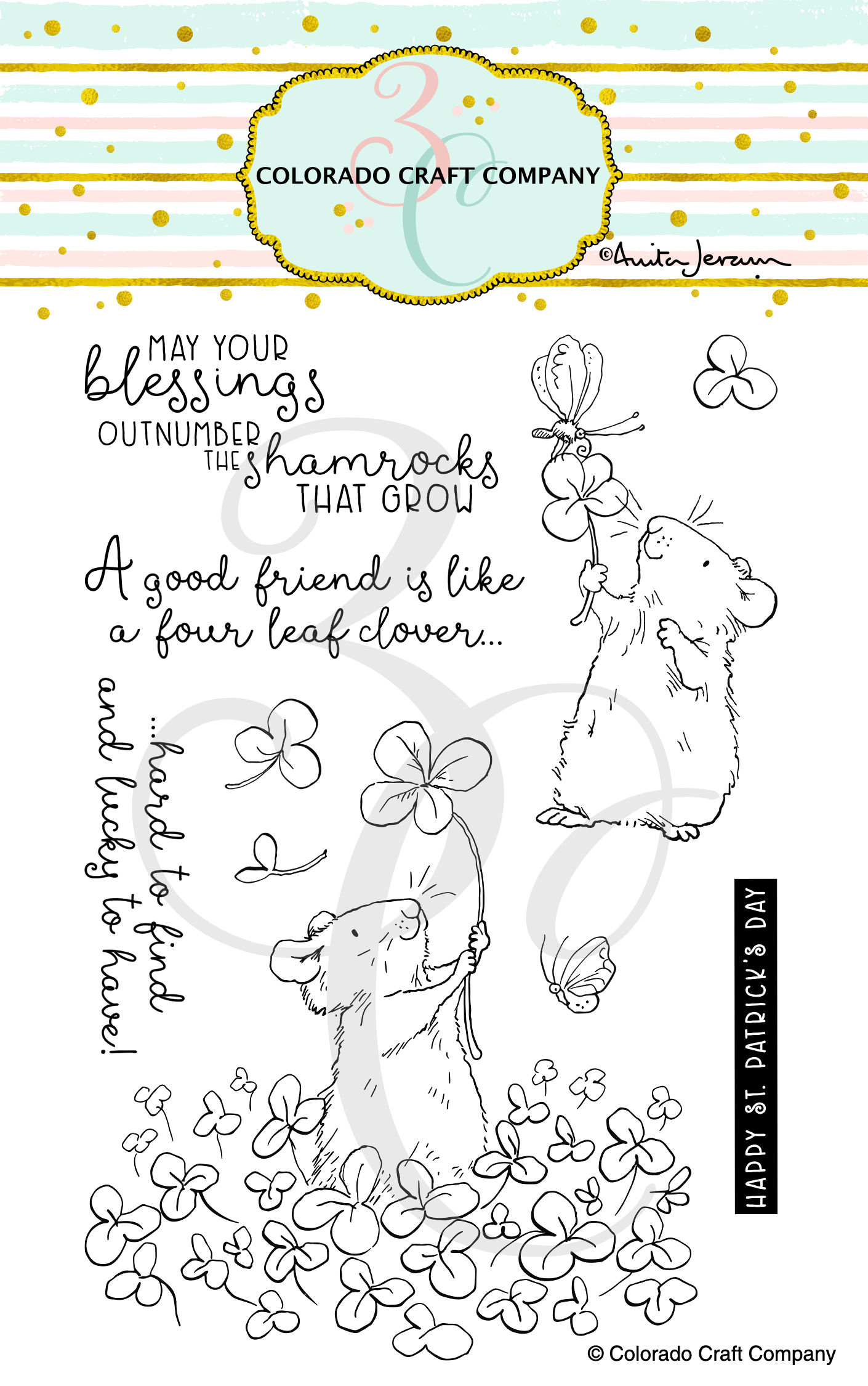 AJ416 Anita Jeram~4 Leaf Clover