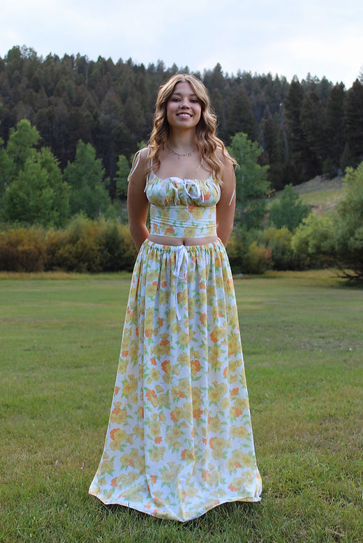 Vintage Floral Corset Skirt Set | Lynette Lane