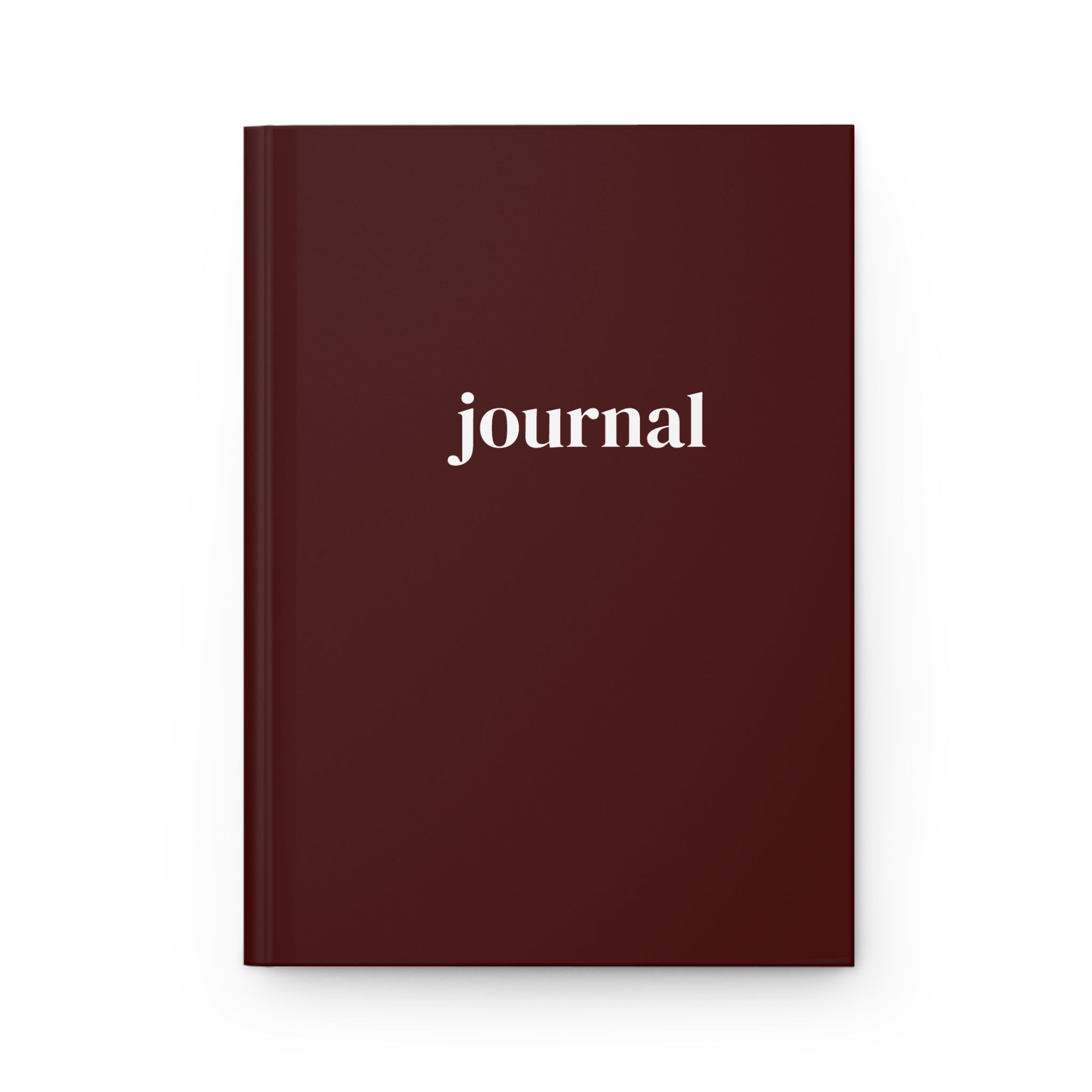 Maroon Hardcover Journal — Minimal 'journal' Matte Notebook