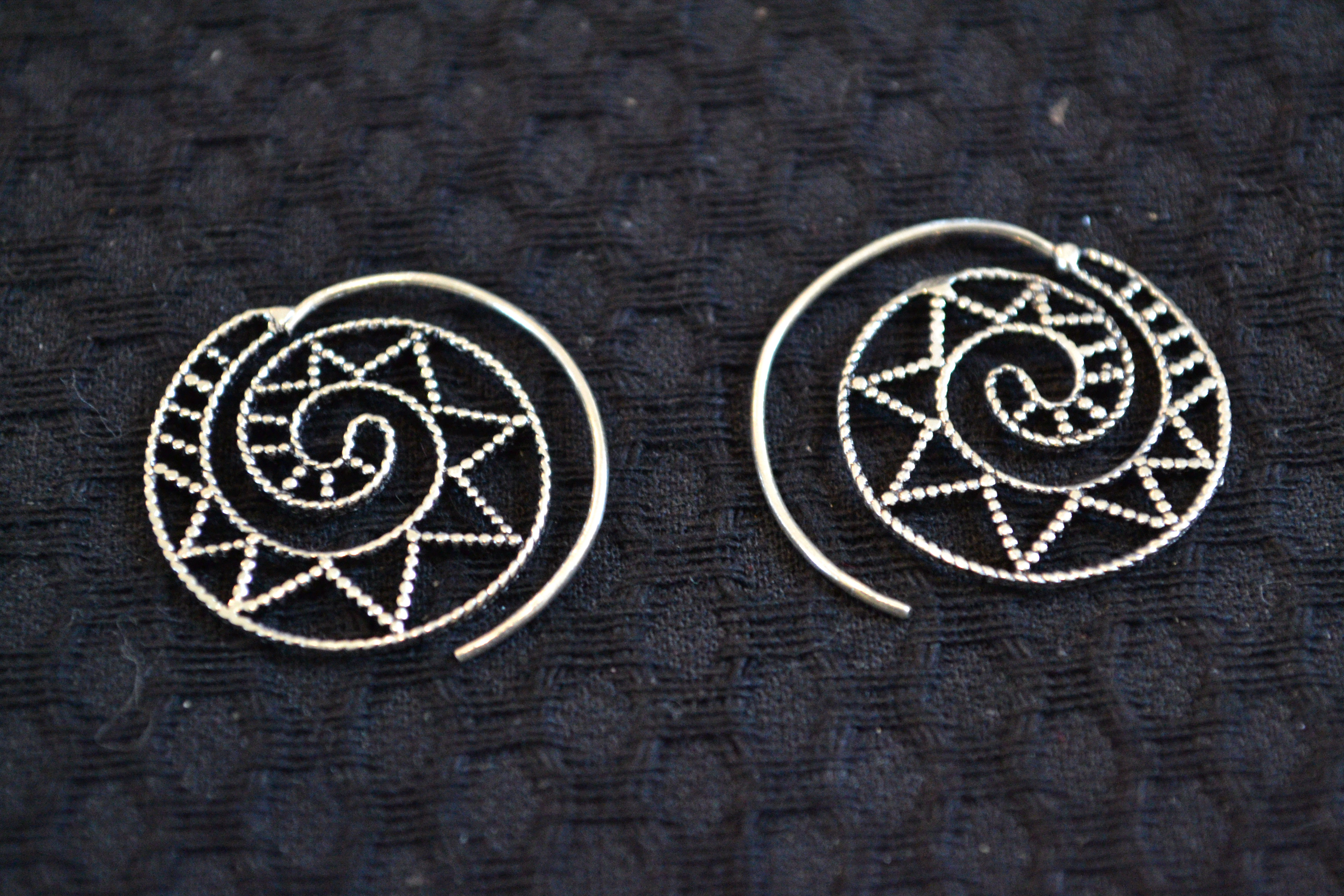 Boucles d'oreilles spirale S en Plaqué argent