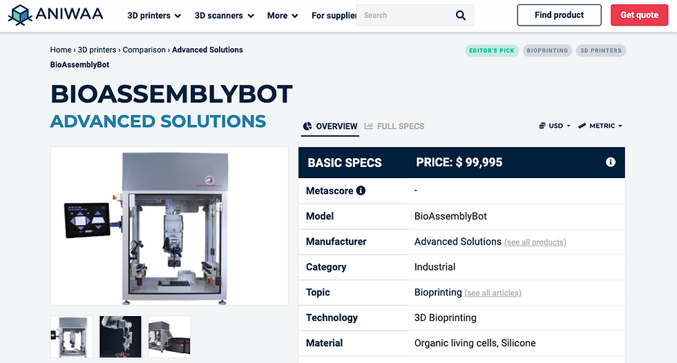 Aniwaa features BioAssemblyBot 400