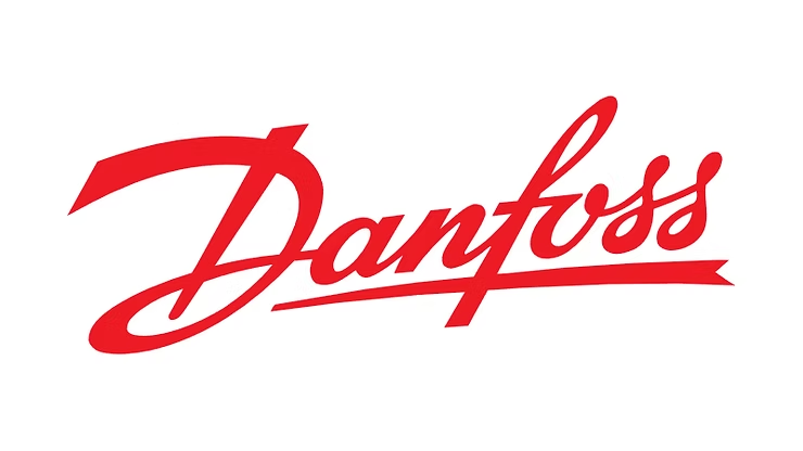 Red Danfoss logo with elegant script on a white background.