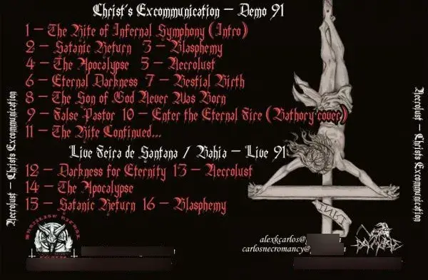 Thumbnail: Necrolust - Christ´s Excommunication  (demo 1991) | CD