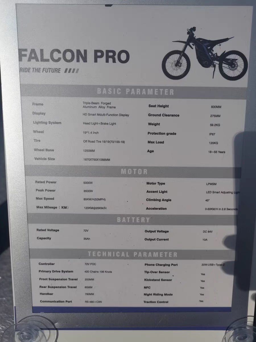 Thumbnail: Falcon Pro Electric Dirt Bike