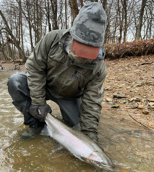A beautiful chrome Great Lakes Steelhead caught while swinging the fly with Jeff Liskay.