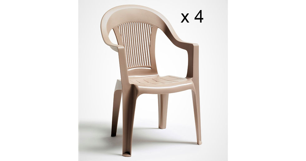 Thumbnail: 4 x Elegant High Back Stacking Outdoor Resin Armchair