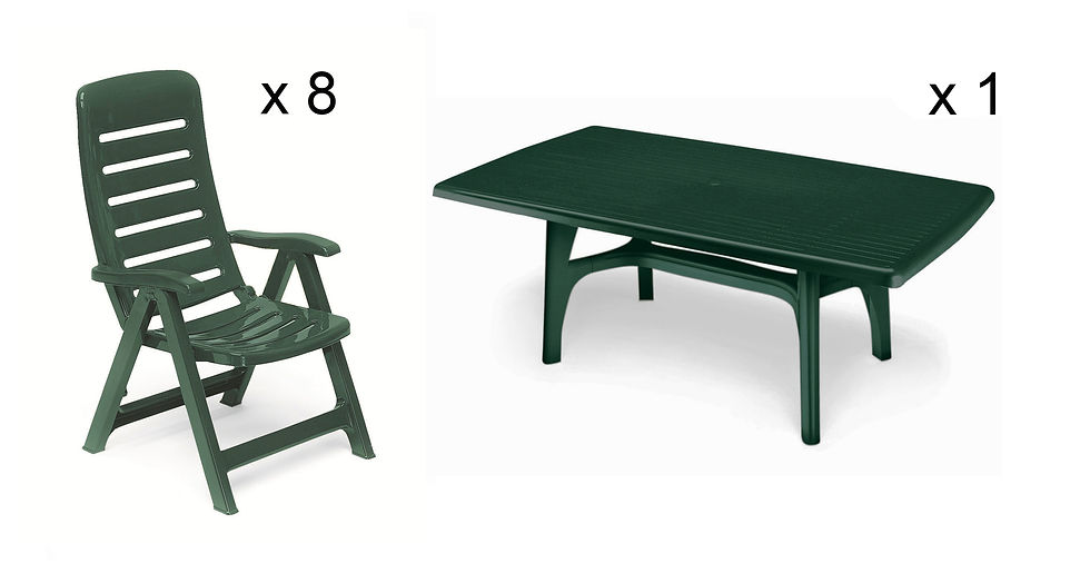 Thumbnail: Quintilla/President Outdoor 8 Seater Reclining Resin Dining Set