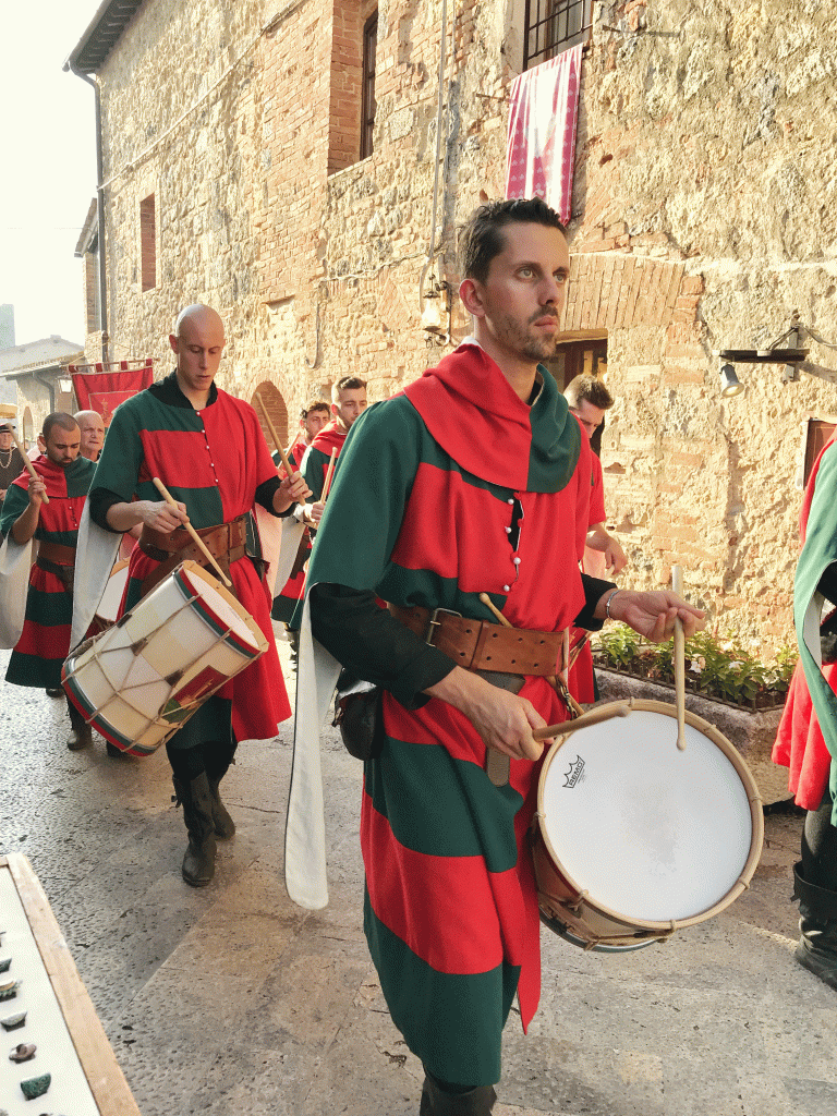 drummer in a medieval festival parade in italy