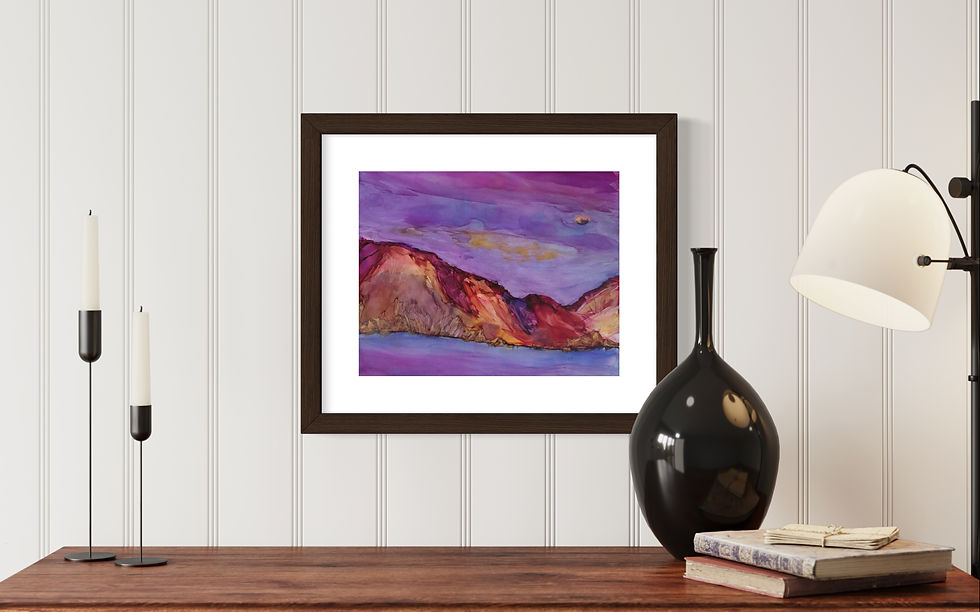 Thumbnail: Mountains at Dusk 14 x 11