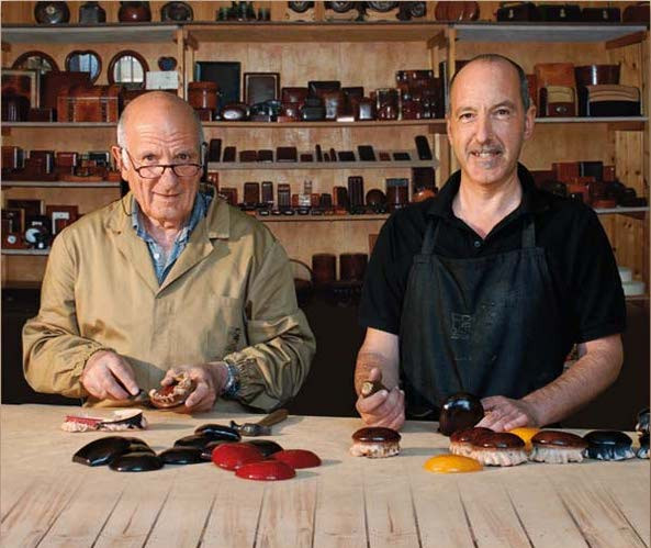two men demonstrating leather culture in Mugello, Tuscany
