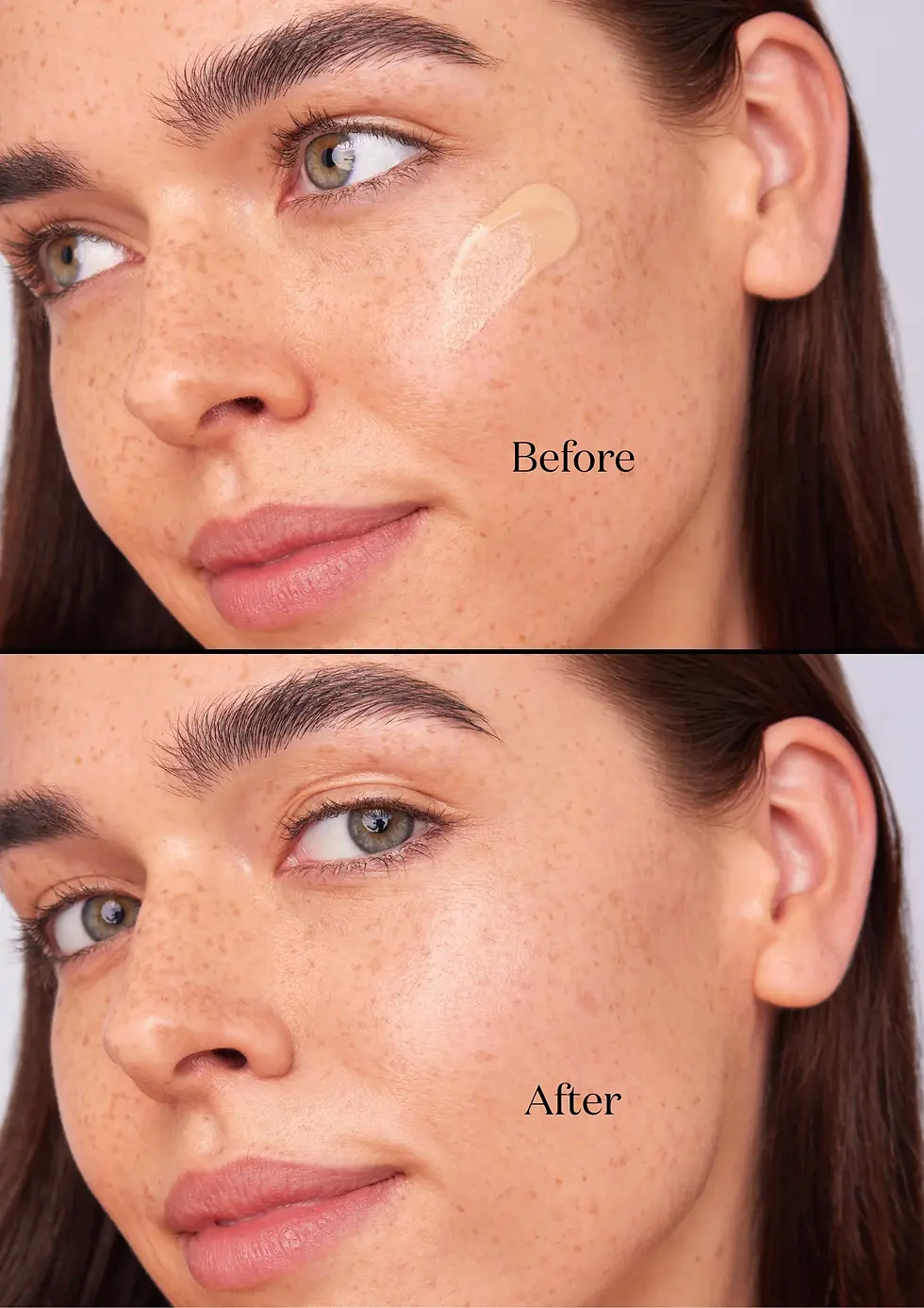 Thumbnail: Before after model wearing facefshield snscreen