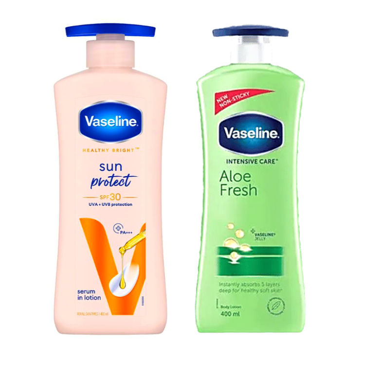 Vaseline Sun Protect SPF 30 Body lotion 400ml. Vaseline Aloe Fresh Body Lotion 400ml.