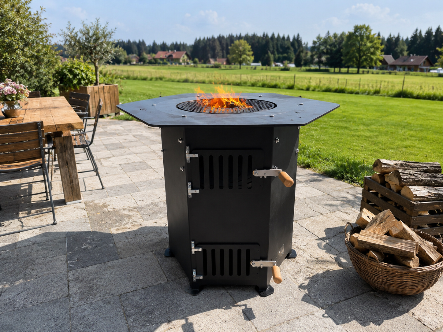 Feuerplattengrill