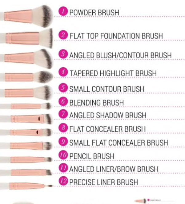 Thumbnail: Bh CosmeticsRose Romance - 12 Piece Brush Set