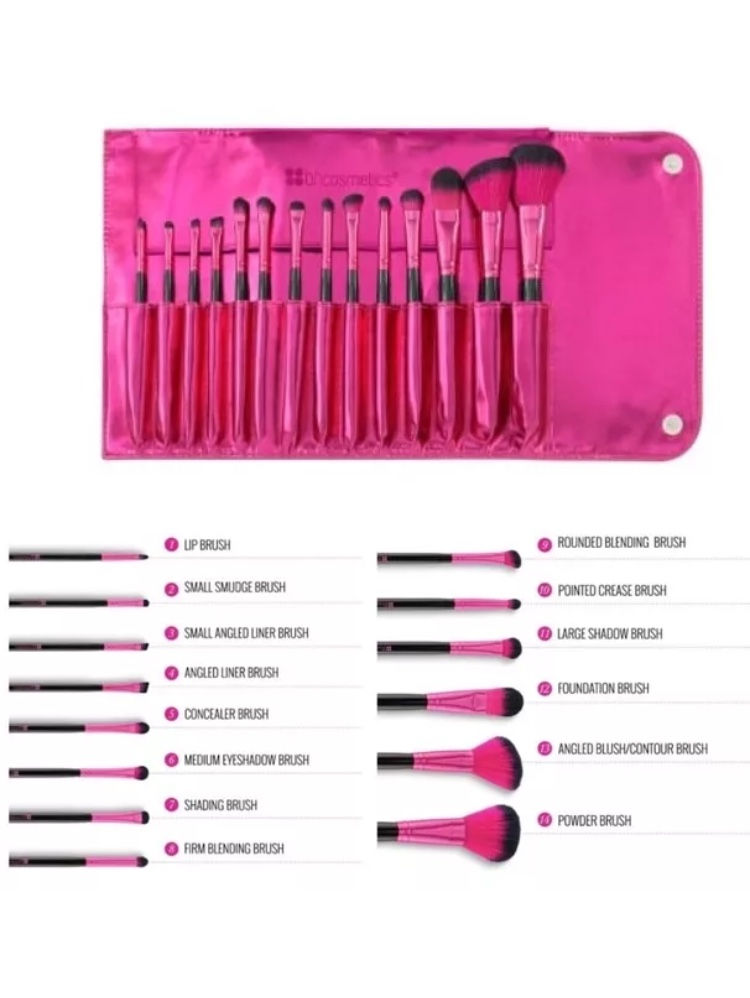 Thumbnail: Bh Cosmetics Metallic Pink - 14 Piece Brush Set