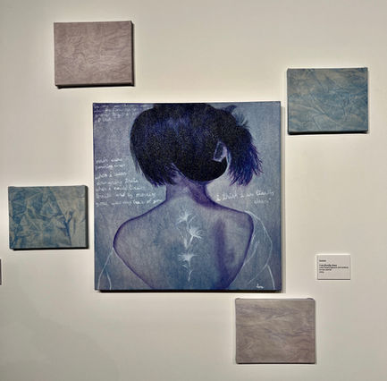 I am finally clean, water based pigment and medium on raw canvas, 2023, 60 X 50 inches