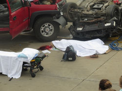 DOA awaits a body a bag