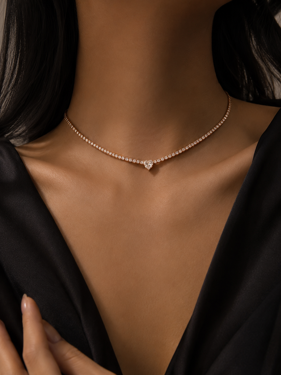 Thumbnail: Élysian Heart Tennis Necklace