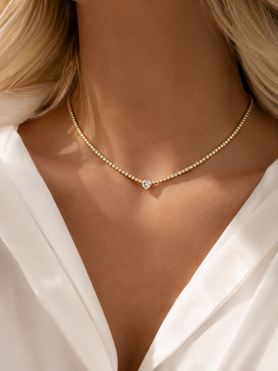 Élysian Heart Tennis Necklace